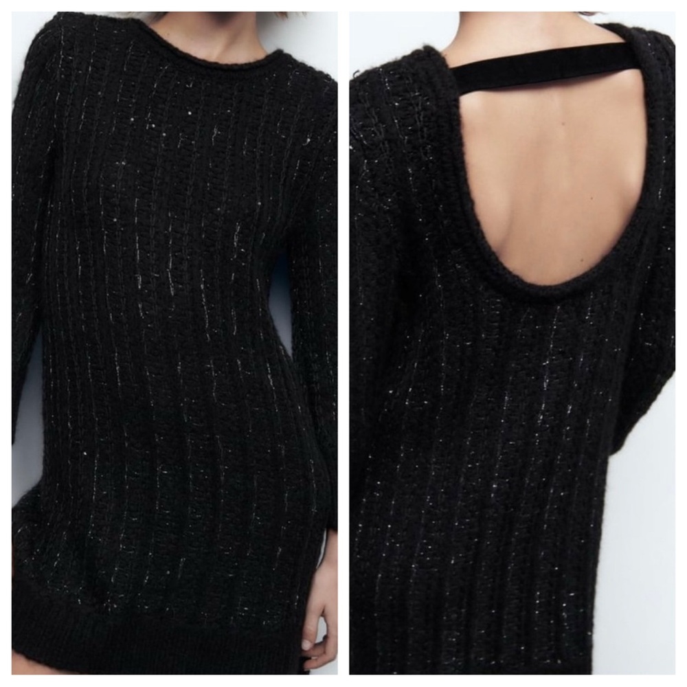 NWT Zara Elegant Black Knit Dress